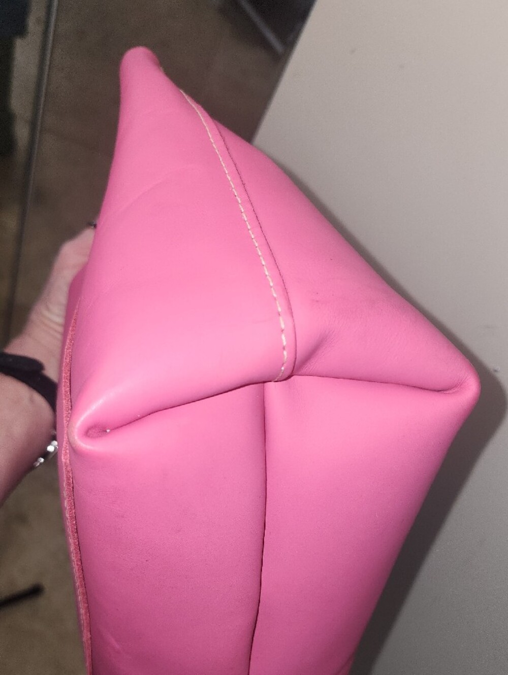 Portland Leather Margot Bubblegum Pink Smooth Leather Tote Crossbody - Picture 17 of 17